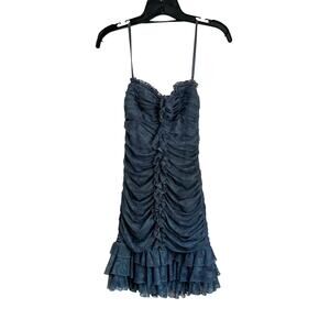 Y2K Punky Cool Bebe Strapless Gray Lace Lolita Mini Dress Size Small